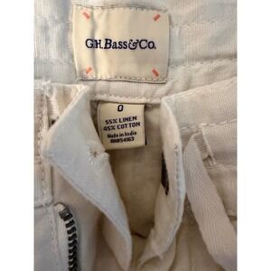 G H Bass Co Linen Cotton Blend Wide Leg Cropped Pants Size 0 Beige